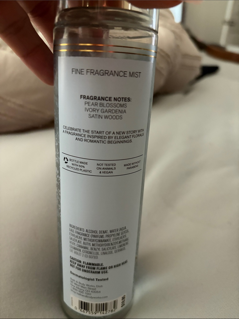 Bath & Body Works Dressed in White Mist - Powder Blue with Pink Floral - Picture 3 of 4